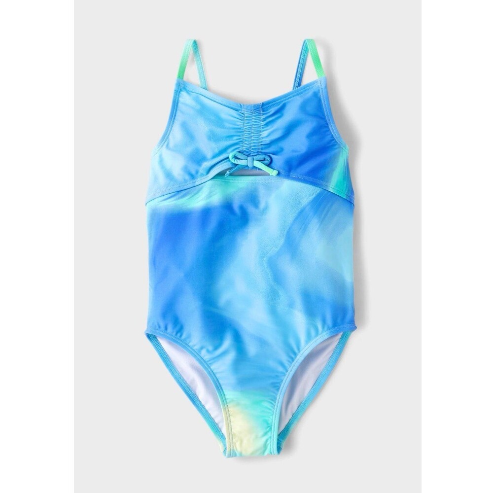 The Children’s Place Girls Marble Ruched Cut-Out One Piece NWT